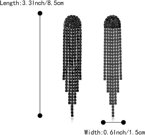 أقراط Brilove Rhinestone التي تتدلى للنساء الموضة الطويلة الثريا البارقة الشراعية الكريستال متدلية متدلية في حزب الملحقات الحزبية in Saudi Arabia