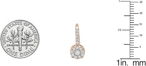 Dazzlingrock Collection 0.55 Cttw 14K Solid Gold Round White Diamond Womens Cluster Style Dangling Drop Earrings in Saudi Arabia