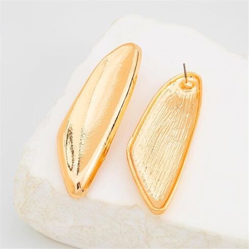 Chunky Gold Earring for Women,Vintage Irregular Geometric Exaggerated Dangle Earrings 14K Gold Plated Thick Fold Statement Earring Large Stud Trendy Statement Earrings Jewelry in Kuwait