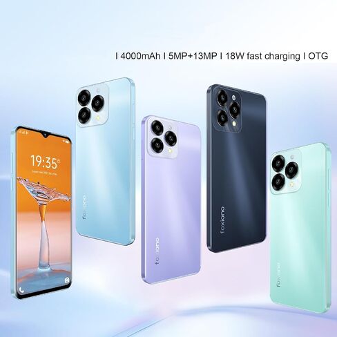 Unlocked Phone，6.52 inch Screen，Dual Cameras，4G RAM and 64G ROM/TF256GB，Supports Dual SIM Card 4G LTE FDD TDD，Android Phone (18, Black) in Saudi Arabia