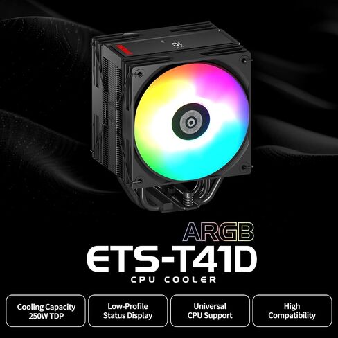 Enermax TD60 Digital ARGB CPU Air Cooler 159mm Height All-Black CPU Air Cooler Double Tower 6 Heat Pipes with Dual 120mm PWM Fan 280W TDP, for Intel 1851/1700/1200/115X, AMD AM5/AM4 in Saudi Arabia