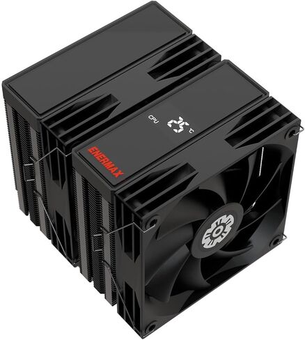 Enermax TD60 Digital ARGB CPU Air Cooler 159mm Height All-Black CPU Air Cooler Double Tower 6 Heat Pipes with Dual 120mm PWM Fan 280W TDP, for Intel 1851/1700/1200/115X, AMD AM5/AM4 in Saudi Arabia