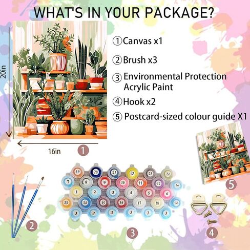 Arttoplus Flowers Paint by Numbers kit for butter-butterfly paint by kits number on canvas ، flowers painting by number adult for gift home wall decor (16 × 20 بوصة) in Kuwait