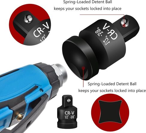 Giantree 2 Pcs Impact Socket Reducer and Adapter Set, 1/2"to 3/8" & 3/8"to 1/2" Impact Adapter Set, Steel Impact Adapter Set, Breaker Bar Wrench Conversion Kit Mechanic tools in Saudi Arabia