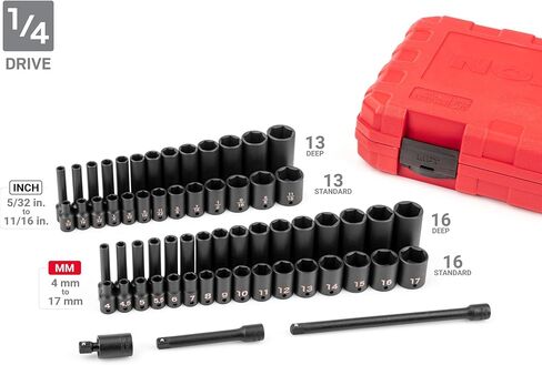Tekton 1/4 ، 3/8 ، 1/2 بوصة محرك أقراص 6 نقاط محرك مع القضبان والصواني ، 230 قطعة (5/32-1-1/2 في. ، 4-38 مم) | SID99200 in Kuwait