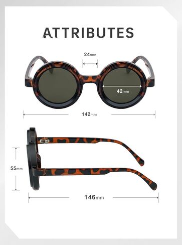 1-9 Gears Adjustable Tint Nightshift Glasses, Round Polarized Glasses ND Filter Lenses PP Frame(98357P) in Kuwait