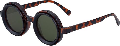 1-9 Gears Adjustable Tint Nightshift Glasses, Round Polarized Glasses ND Filter Lenses PP Frame(98357P) in Kuwait