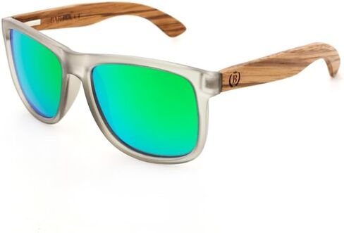 Mens Polarized Wood Sunglasses - Wooden Frame Sunglasses, UV400 Protection, TAC Lens, Spring Hinges, Multiple Colors in Saudi Arabia