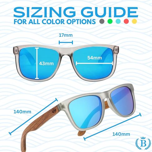 Mens Polarized Wood Sunglasses - Wooden Frame Sunglasses, UV400 Protection, TAC Lens, Spring Hinges, Multiple Colors in Saudi Arabia