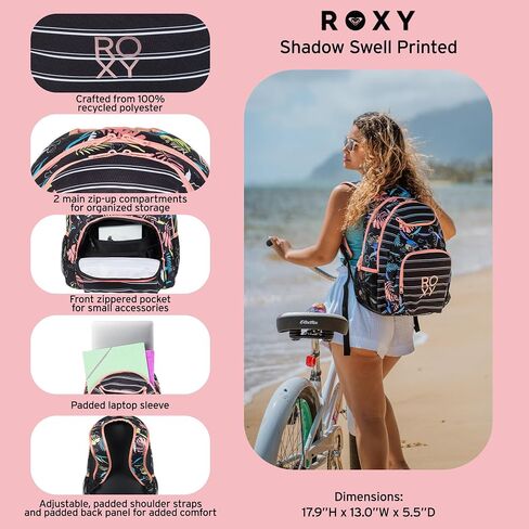 Roxy Women's Shadow Swell 24 L Medium Backpack, Anthracite Island Escape, One Size in Kuwait