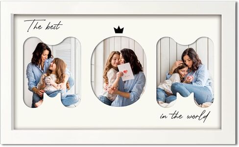 Mom Picture Frame تذكار ، إطار صور الأم لعرض الطاولة ، هدايا يوم الأم لأمي من ابنته ، هدية أمي لعيد ميلاد عيد الأم ، عرض 3 صور 4 × 6 '' ، أفضل أمي في العالم in Kuwait