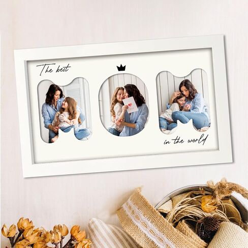 Mom Picture Frame تذكار ، إطار صور الأم لعرض الطاولة ، هدايا يوم الأم لأمي من ابنته ، هدية أمي لعيد ميلاد عيد الأم ، عرض 3 صور 4 × 6 '' ، أفضل أمي في العالم in Kuwait