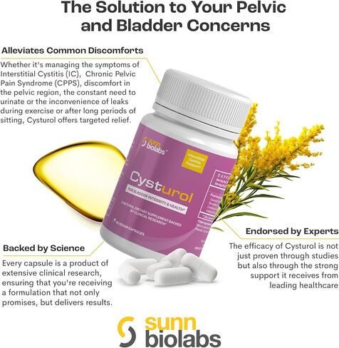 Cysturol | دعم صيغة المثانة لالتهاب المثانة الخلالي (IC) ومتلازمة المثانة المؤلمة | بحث سريريا | أقل مشاعل وإلحاح | قوي | دعم المثانة الممتاز للنساء in Kuwait