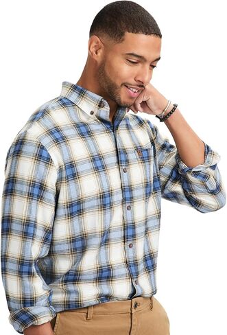IZOD Men's Stratton Flannel Long Sleeve Button Down Shirt in Saudi Arabia