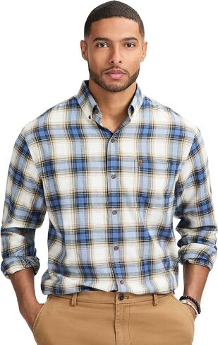 IZOD Men's Stratton Flannel Long Sleeve Button Down Shirt in Saudi Arabia