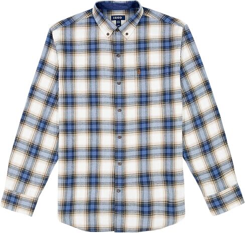 IZOD Men's Stratton Flannel Long Sleeve Button Down Shirt in Saudi Arabia