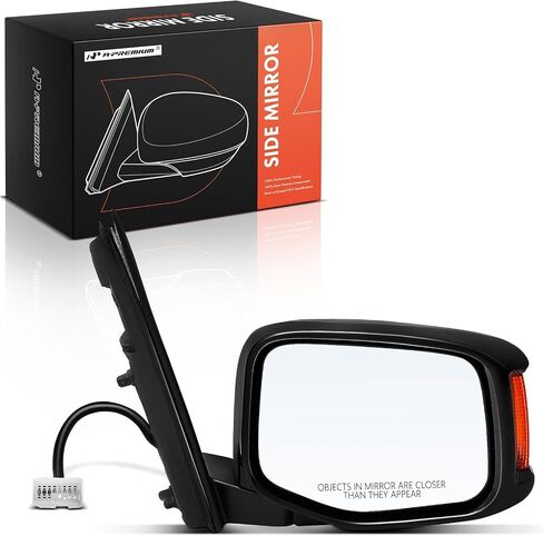 A -Premium Side Power Side Power Mirror - متوافق مع Honda Odyssey 2011 2012 2013 - يدويًا مسخنًا قابل للطي أسود خارج مرآة العرض الخلفي مع إشارة الدوران - استبدال# 76200TK8A31ZA in Saudi Arabia