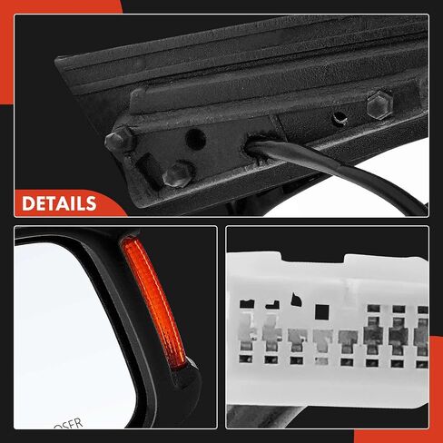 A -Premium Side Power Side Power Mirror - متوافق مع Honda Odyssey 2011 2012 2013 - يدويًا مسخنًا قابل للطي أسود خارج مرآة العرض الخلفي مع إشارة الدوران - استبدال# 76200TK8A31ZA in Saudi Arabia