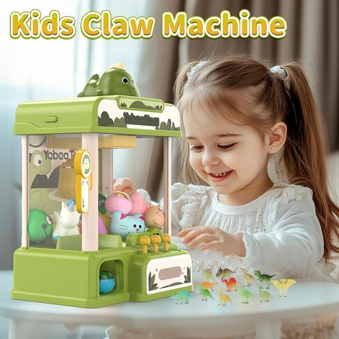 Dinosaur Claw Machines,Electronic Arcade Game Vending Machine with Adjustable Sound& 32Pcs Mini Prizes,Candy Grabber Prize Dispenser Toys for Boys Girls,Birthday Toy Gifts for Kids in Kuwait