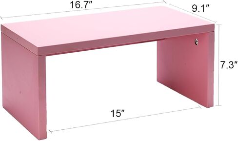 7" Height Natural White Monitor Stand - Eco-Friendly 18mm E0 Plywood with Easy Clean Bark-Grain Finish, 16.7" Ergonomic Desk Shelf for Home/Office in Saudi Arabia