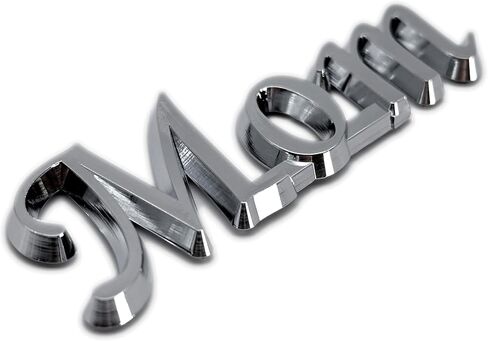 Elektroplate Mom OEM Chrome Emblem for Cars, Trucks, and All Auto | Universal Fit at 1.25" x 3.25" | Weatherproof in Saudi Arabia
