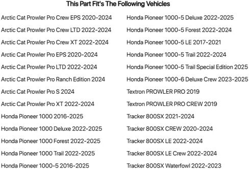 TUSK على الطرق الوعرة على الطرق الوعرة الحاملة للدهون/الخلفية لـ Honda Pioneer 1000-5 Trail 2022-2024 in Saudi Arabia