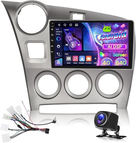 [2+64G] Android Car Stereo for Toyota Matrix 2009-2014, 9 inch HD Touchscreen Aftermarket Radio - Wireless Carplay & Android Auto, WiFi, DSP, Mirror Link, FM/RDS Radio, SWC + AHD Backup Camera in Saudi Arabia
