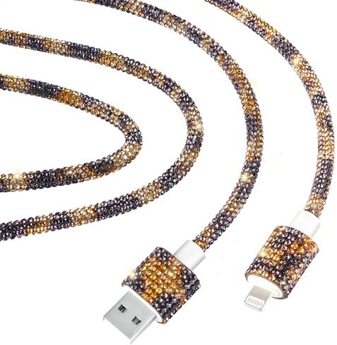USB Cable for iPhone 14 Charger Cord, 3.3 ft Bling Diamond Rhinestone Cord, 66W Fast Charging USB A to iOS Charger for iPhone 14 Pro/13 Pro Max/128/11, iPad Pro in Kuwait