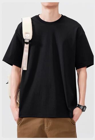 Men's Luxury Mercerized Cotton T-Shirt, Breathable, Cooling, Loose fit, Moisture-Wicking, Wrinkle-Resistant. in Saudi Arabia