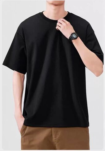 Men's Luxury Mercerized Cotton T-Shirt, Breathable, Cooling, Loose fit, Moisture-Wicking, Wrinkle-Resistant. in Saudi Arabia