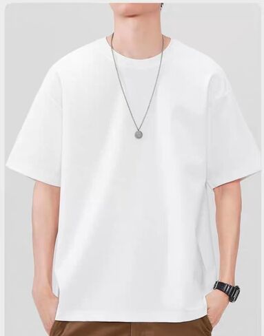 Men's Luxury Mercerized Cotton T-Shirt, Breathable, Cooling, Loose fit, Moisture-Wicking, Wrinkle-Resistant. in Saudi Arabia