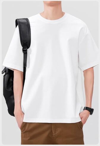 Men's Luxury Mercerized Cotton T-Shirt, Breathable, Cooling, Loose fit, Moisture-Wicking, Wrinkle-Resistant. in Saudi Arabia
