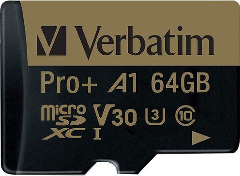 Verbatim 64GB Pro 600X microSDXC Memory Card with Adapter, UHS-I V30 U3 Class 10 in Kuwait