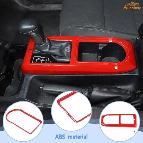Aunginsy Car Gear Shift Panel Cup Holder Trim Ring Compatible with Toyota Tacoma 2016-2023 Truck Center Console Gear Shifter Cup Holder Panel Decorative Frame Protection Cover ABS Interior Accessories in Saudi Arabia