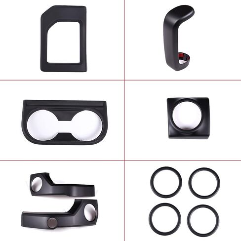 LLKUANG for Toyota Tundra 2014-2021 Console Air Outlet Cover Gear Shift Panel Cup Frame Car Accessories Interior Cover Trims ABS Decoration Kit-10pcs(Not Fit for RHD)(Matte Black) in Saudi Arabia