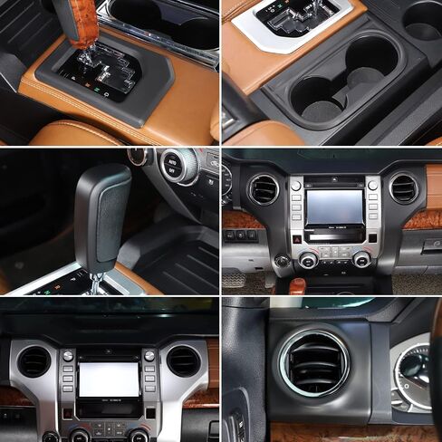 LLKUANG for Toyota Tundra 2014-2021 Console Air Outlet Cover Gear Shift Panel Cup Frame Car Accessories Interior Cover Trims ABS Decoration Kit-10pcs(Not Fit for RHD)(Matte Black) in Saudi Arabia