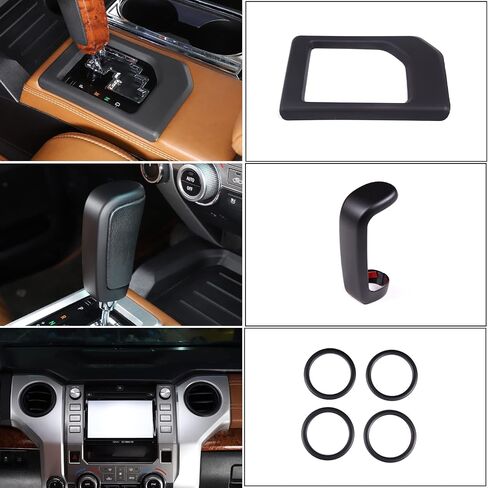 LLKUANG for Toyota Tundra 2014-2021 Console Air Outlet Cover Gear Shift Panel Cup Frame Car Accessories Interior Cover Trims ABS Decoration Kit-10pcs(Not Fit for RHD)(Matte Black) in Saudi Arabia