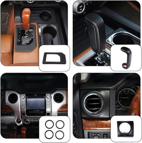 LLKUANG for Toyota Tundra 2014-2021 Console Air Outlet Cover Gear Shift Panel Cup Frame Car Accessories Interior Cover Trims ABS Decoration Kit-10pcs(Not Fit for RHD)(Matte Black) in Saudi Arabia