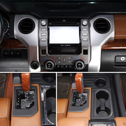LLKUANG for Toyota Tundra 2014-2021 Console Air Outlet Cover Gear Shift Panel Cup Frame Car Accessories Interior Cover Trims ABS Decoration Kit-10pcs(Not Fit for RHD)(Matte Black) in Saudi Arabia