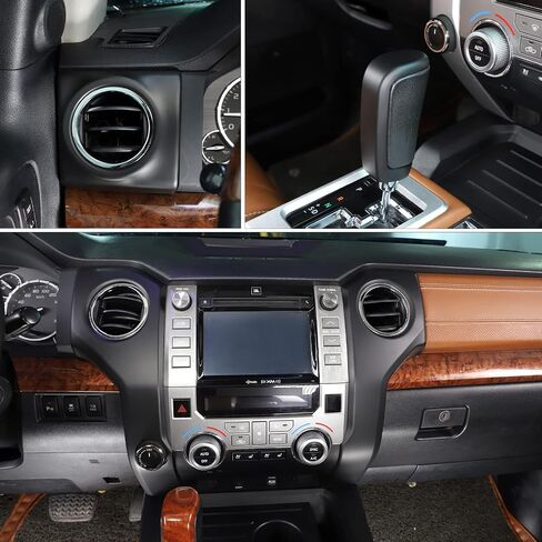 LLKUANG for Toyota Tundra 2014-2021 Console Air Outlet Cover Gear Shift Panel Cup Frame Car Accessories Interior Cover Trims ABS Decoration Kit-10pcs(Not Fit for RHD)(Matte Black) in Saudi Arabia