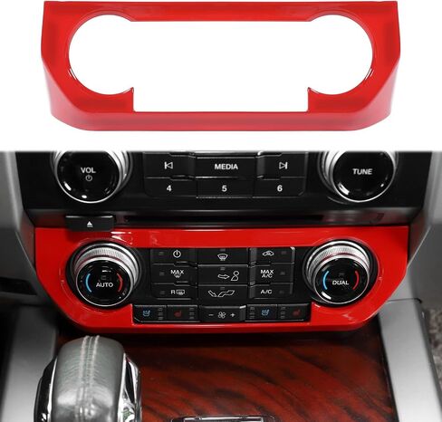 غطاء لوحة التحكم في المناخ Linskip متوافق مع 2015-2020 Ford F150 & 2017-2022 F250 F350 Super Duty ، لعام 2018-2021 فورد إكسبيديشن ، الملحقات الداخلية (ألياف الكربون الأسود) in Kuwait