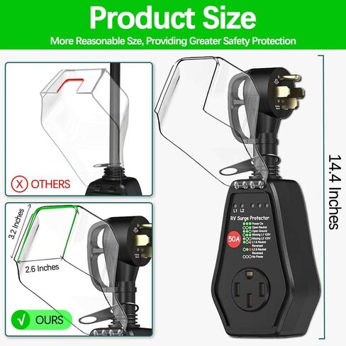 30 Amp RV Surge Protector Waterproof Cover Include, 13000 Joules 30A RV Surge Protectors for Camper & Travel Trailers, with Smart LED Display in Saudi Arabia