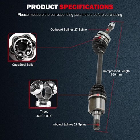cciyu 66-3504 CV Axle Shaft Assembly Fit 2005-2009 for Hyundai Tucson 2.0L,2005-2009 for Hyundai Tucson 2.7L,2005-2010 for Kia Sportage 2.0L,2005-2010 for Kia Sportage 2.7L Front Left Drive Side FWD in Saudi Arabia