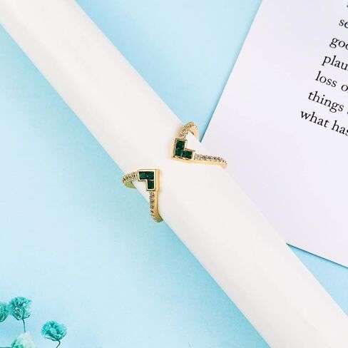 Ornaland Women Criss Cross Open Ring Green Cubic Zirconia Cuff Ring REAL 18K GOLD PLATED FASHION FASHING in Saudi Arabia