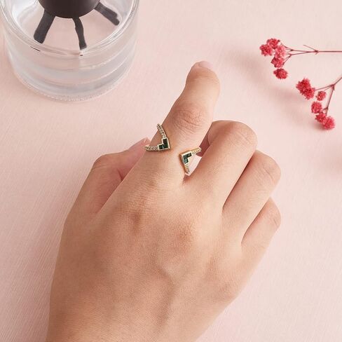 Ornaland Women Criss Cross Open Ring Green Cubic Zirconia Cuff Ring REAL 18K GOLD PLATED FASHION FASHING in Saudi Arabia