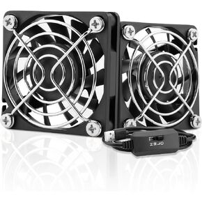80mm x 25mm USB Fan 2 Packs 5V Small Computer Case Fan with Speed Control for CPU Xbox PlayStation Router Entertainment Cabinet 3D Printer in Saudi Arabia