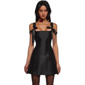 Dolls Kill Pixie Stardust Mini Dress by Mood Mood - Taffeta Dress with Fit and Flare Silhouette ، مثالي للمناسبات الخاصة - الأسود ، x -large in Kuwait