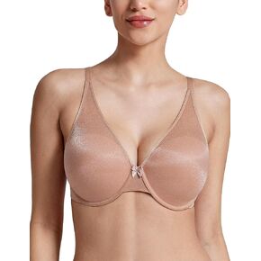 Deyllo Women's Sexy Glitter Mesh Deep V Plunge Bra Full Coverage Underwire with Adjustable Straps in Kuwait