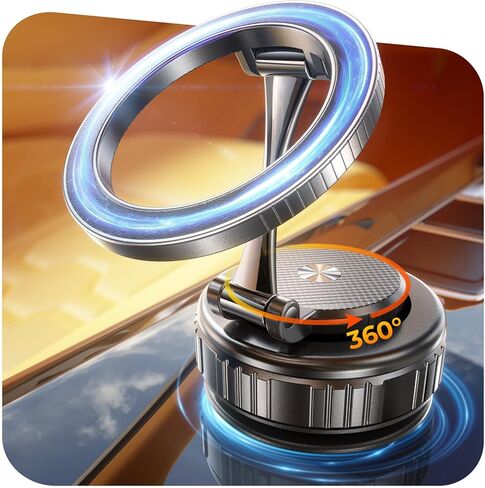 2025 Upgraded Vacuum Magnetic Car Phone Holder [89+LBS Suction/2800gf Magnet], Suction Cup Phone Mount, Ultra-Strong Magnetic Stand for Car/Mirror/Gym/Kitchen/iPhone16 15 14 13 12, Silver in Saudi Arabia