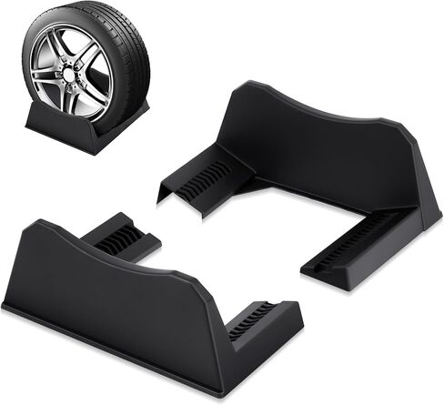 2 PCS Car Tyre Display Wheel Wheel Display Width Width Rim Wheel Rim Holder Tyre Stand Base Tyre Tray Base for Expition Shop Garage Trade Show ، Black in Saudi Arabia